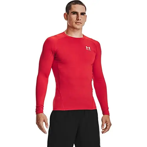Under Armour Ua Hg Armour Comp Ls Maglietta a maniche lunghe, Rosso, S Uomo