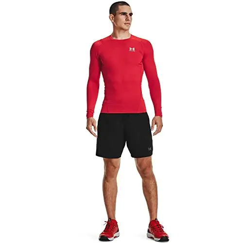 Under Armour Ua Hg Armour Comp Ls Maglietta a maniche lunghe, Rosso, S Uomo miniatura 3