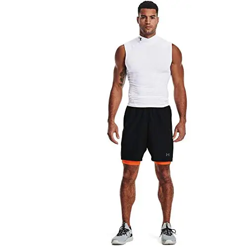 Under Armour UA HG Armour, Pantaloncini Corti da Corsa, da Uomo, Traspiranti, Team Orange (800)/Black, XL miniatura 3