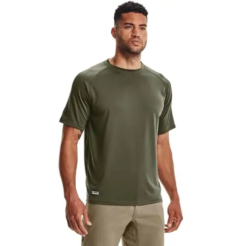Under Armour UA Tac Tech T, Maglietta Uomo, Verde (Marine Od Green/Clear 390), XS miniatura 2