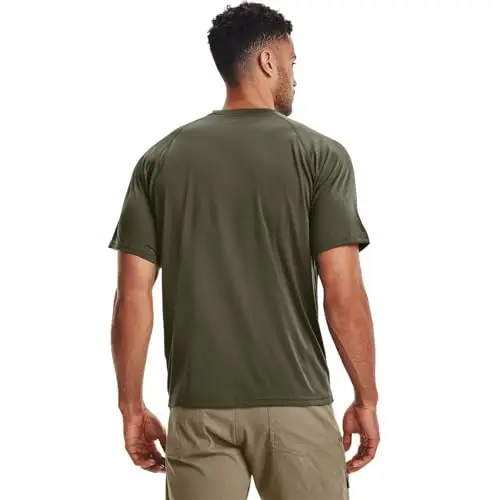 Under Armour UA Tac Tech T, Maglietta Uomo, Verde (Marine Od Green/Clear 390), XS miniatura 3