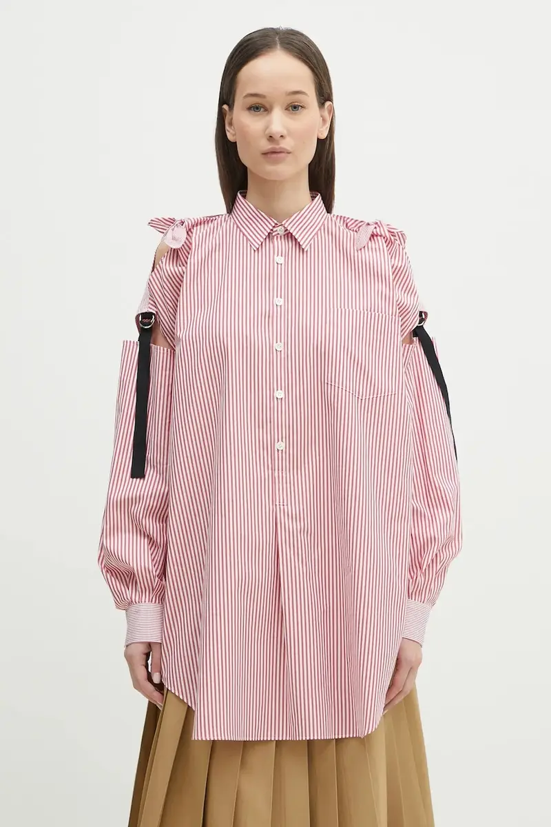 camicia in cotone Shirt donna colore rosso UP1E1405