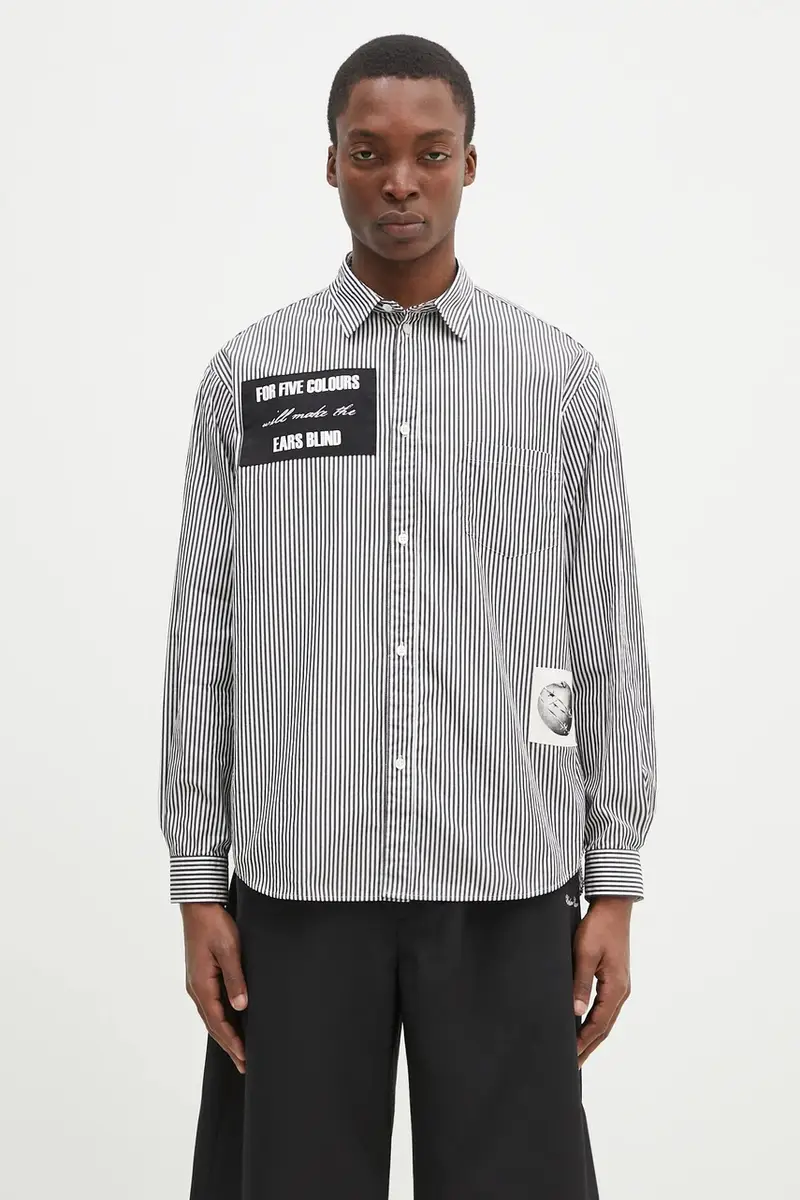 camicia in cotone Shirt uomo colore nero UP1E4406.2