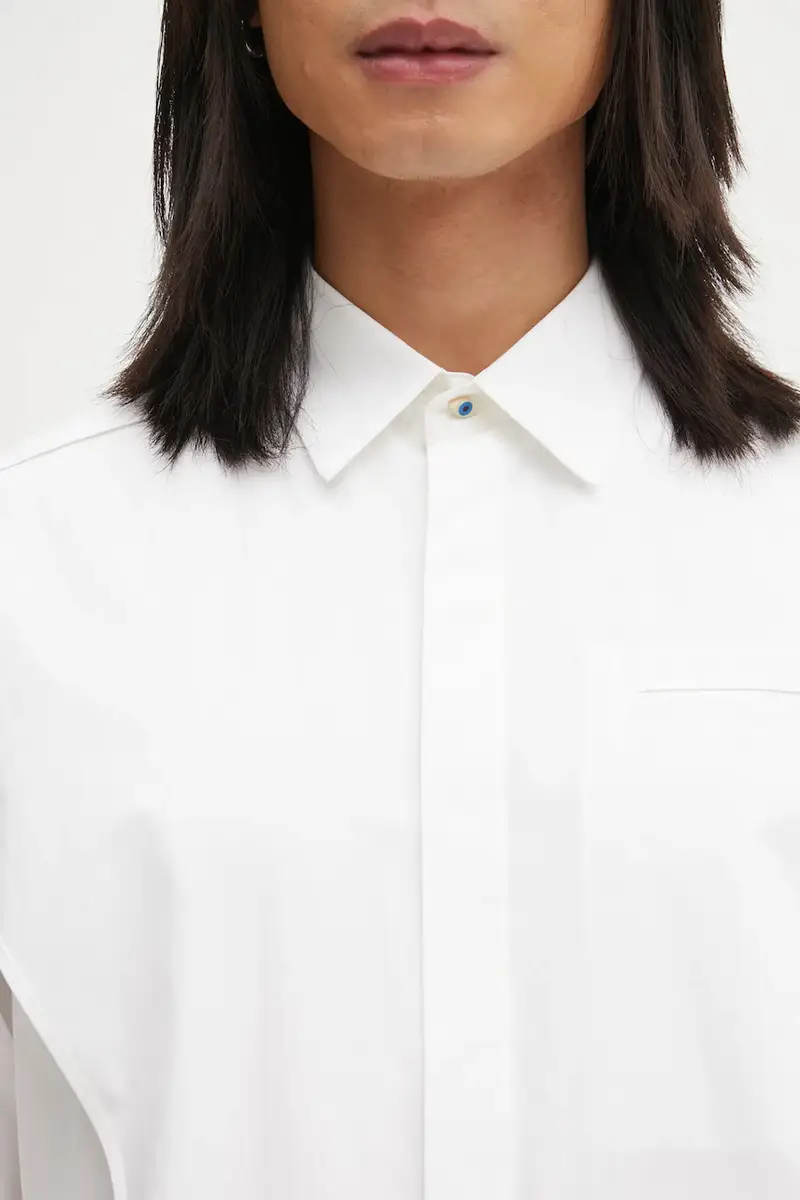 camicia in cotone uomo colore bianco UC2E4405 miniatura 4