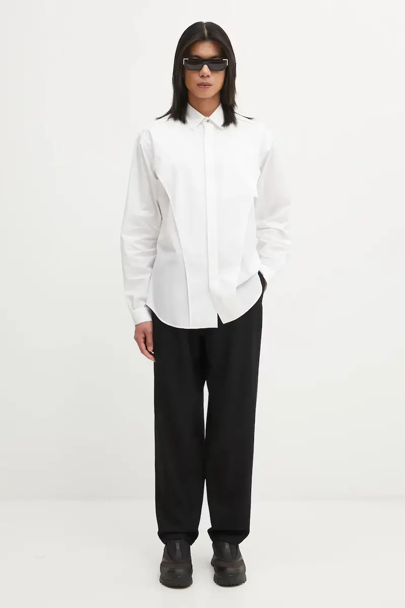 camicia in cotone uomo colore bianco UC2E4405 miniatura 5