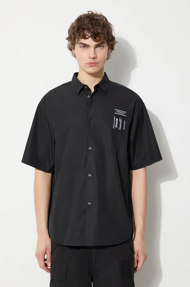 camicia in cotone uomo colore nero UC1D4407