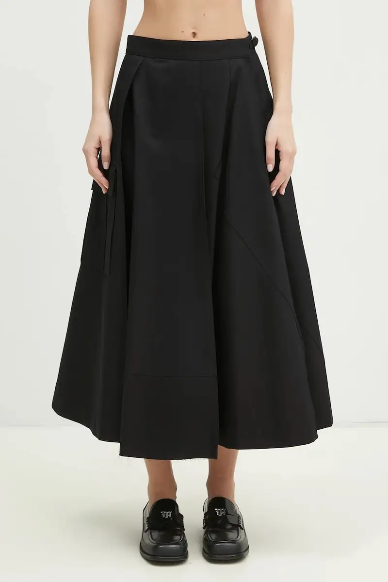 gonna in cotone Skirt colore nero UP1E1601