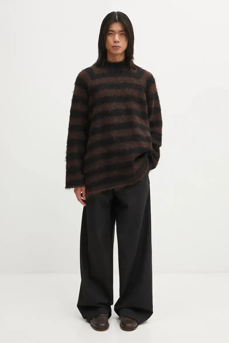 maglione con lana colore marrone UC2E4904.1 miniatura 4