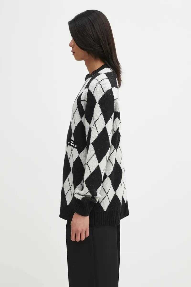 maglione con lana Sweater colore nero UP2E4902 miniatura 2