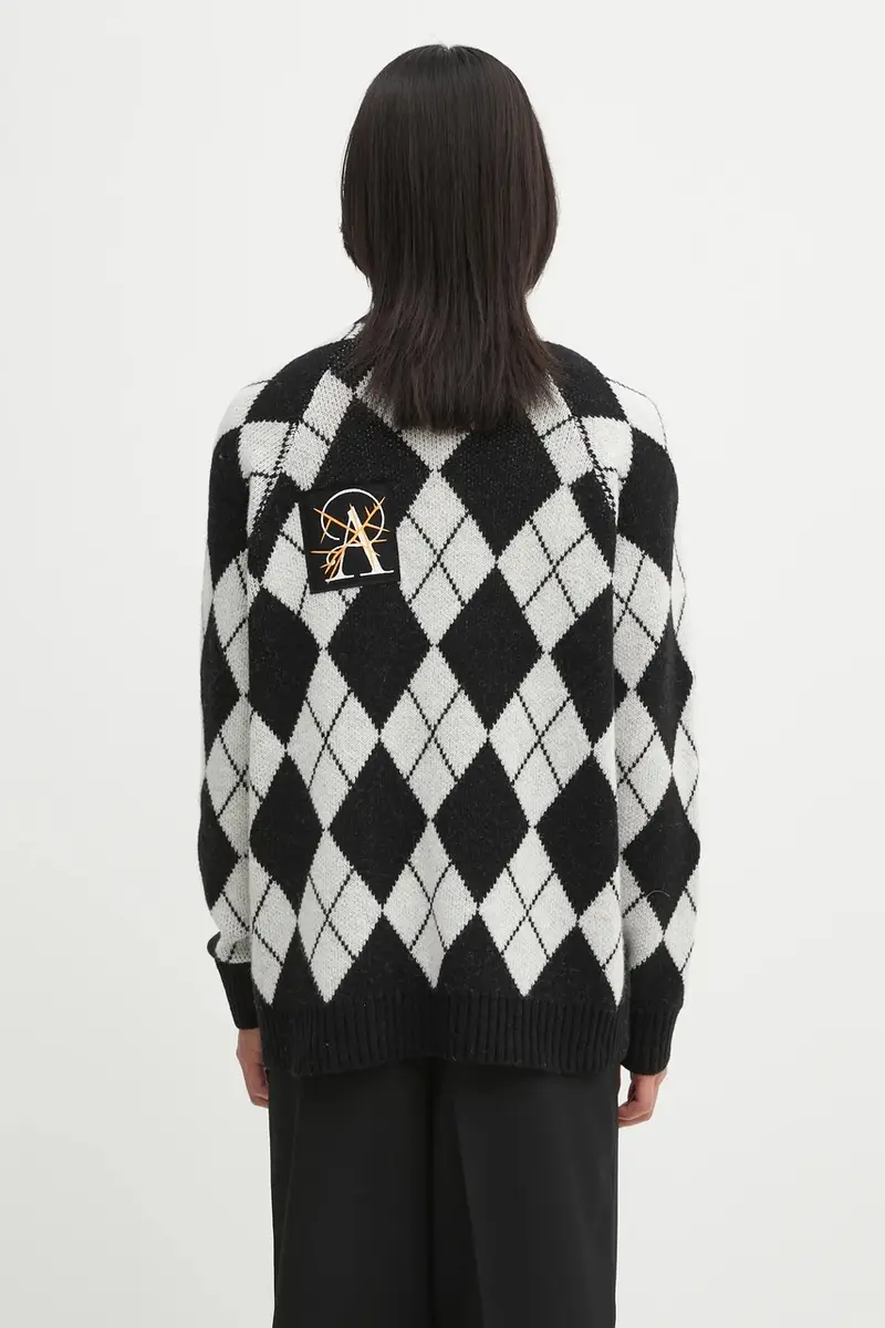 maglione con lana Sweater colore nero UP2E4902 miniatura 3