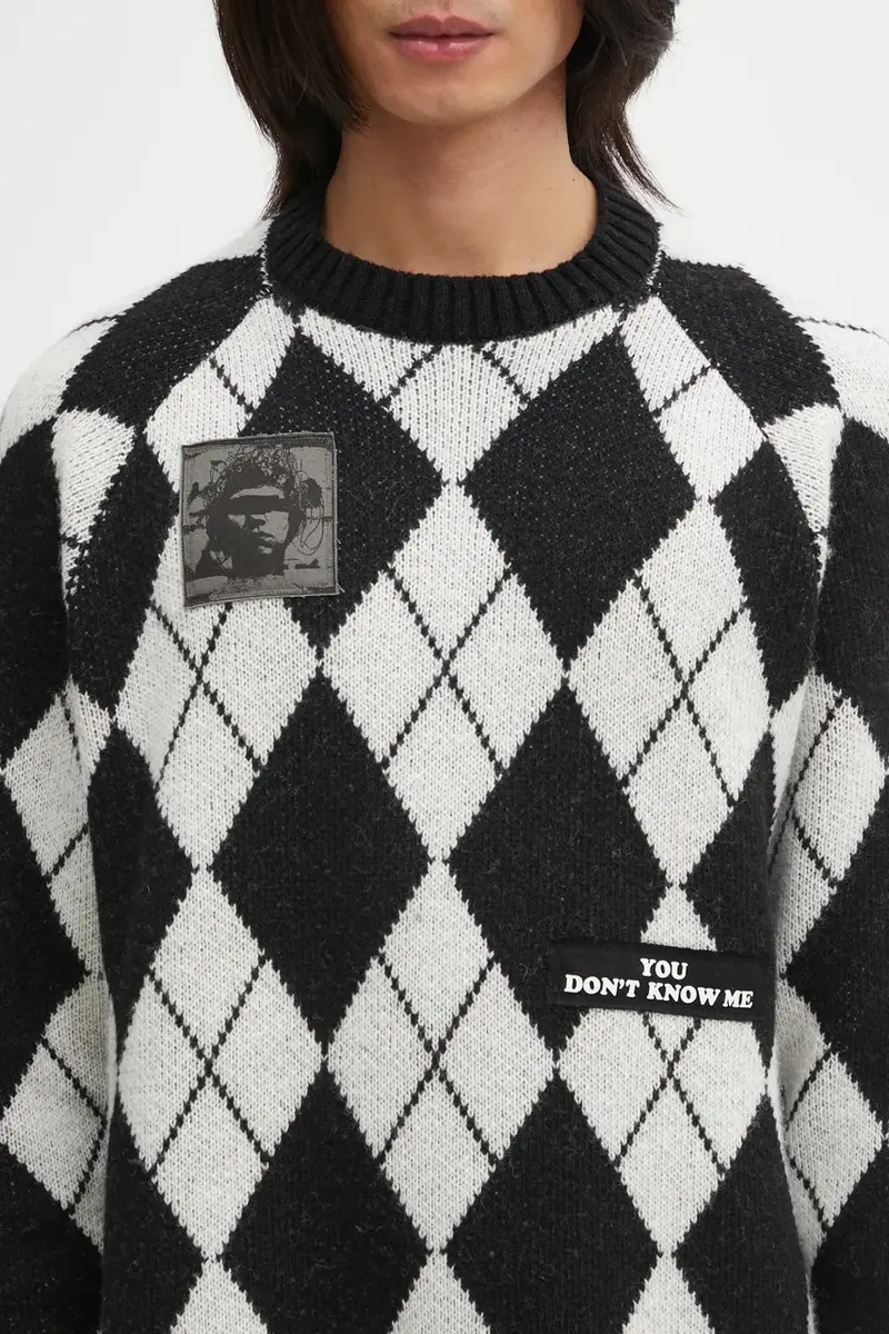 maglione con lana Sweater colore nero UP2E4902 miniatura 5