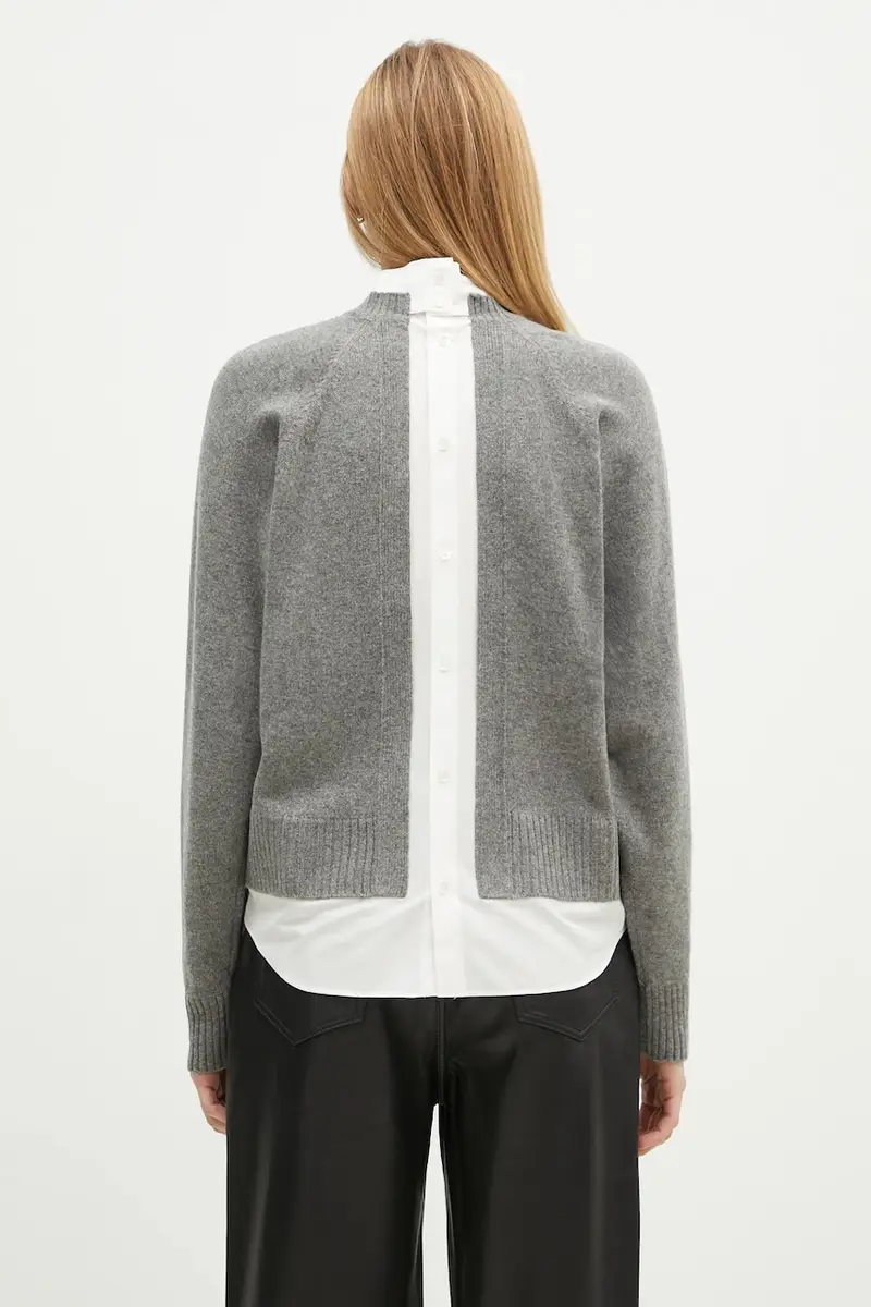 maglione in lana Knit donna colore grigio UC2D1905.1