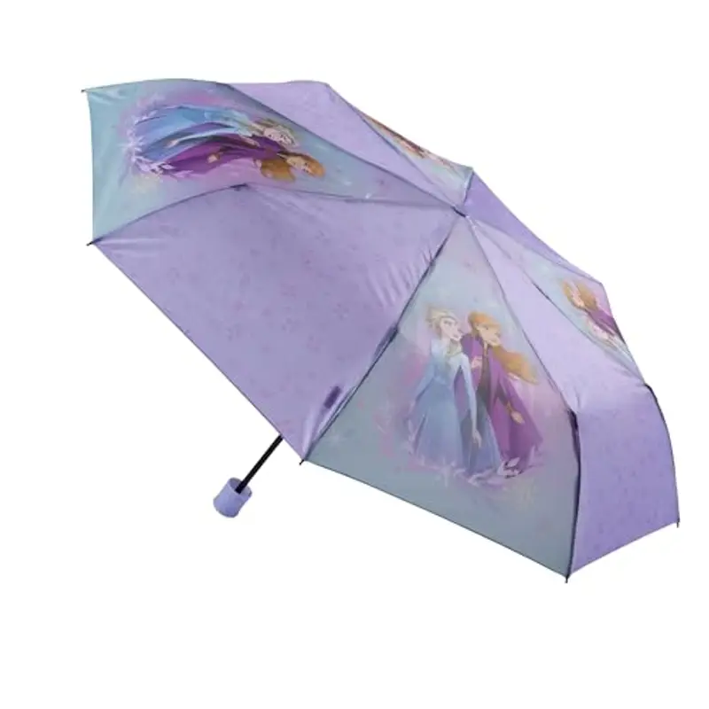 Undercover - ombrello pieghevole Disney Frozen - ombrello tascabile con custodia protettiva - diametro 94 cm - leggero e ideale per le mani dei bambini