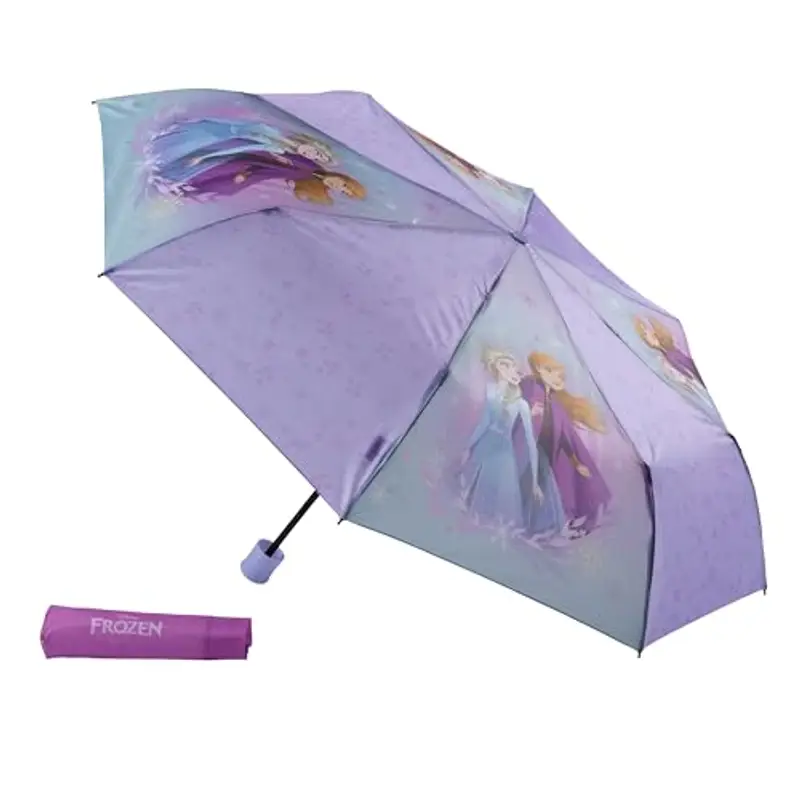 Undercover - ombrello pieghevole Disney Frozen - ombrello tascabile con custodia protettiva - diametro 94 cm - leggero e ideale per le mani dei bambini miniatura 3