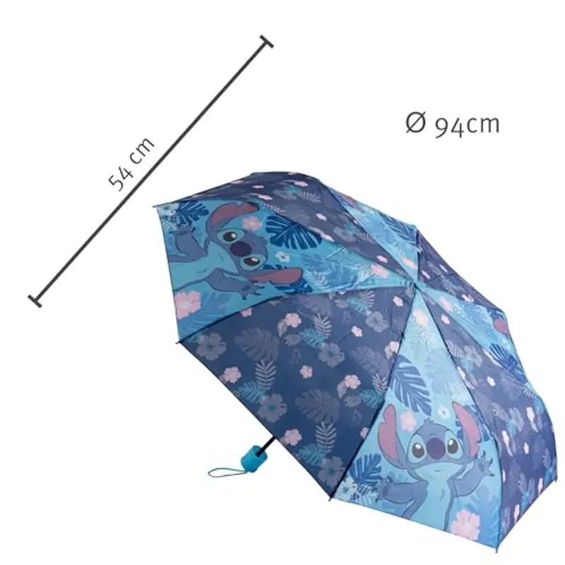 Undercover - ombrello pieghevole Disney Stitch - ombrello tascabile con custodia protettiva - diametro 94 cm - leggero e ideale per le mani dei bambini miniatura 2