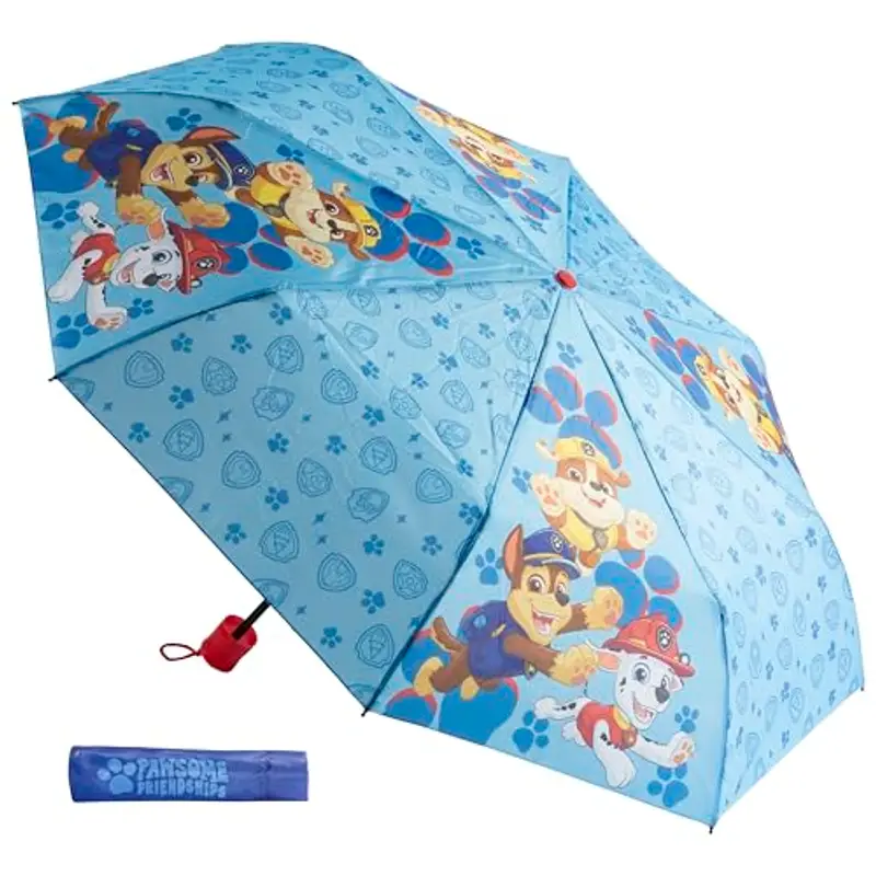 Undercover - ombrello pieghevole Paw Patrol - ombrello tascabile con copertura protettiva - diametro 94 cm - leggero e ideale per le mani dei bambini