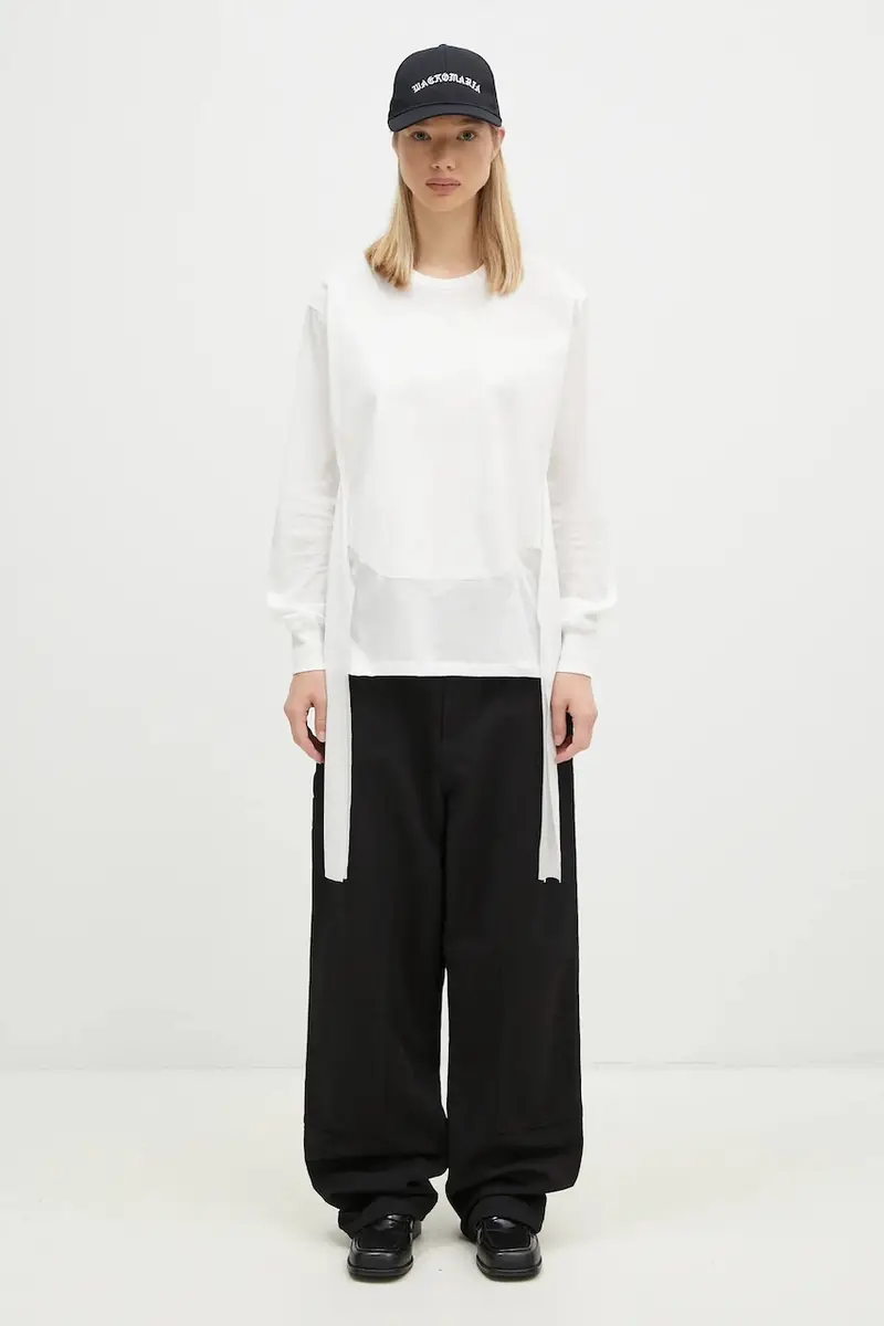 top a maniche lunghe in cotone C/colore bianco UC2D1805