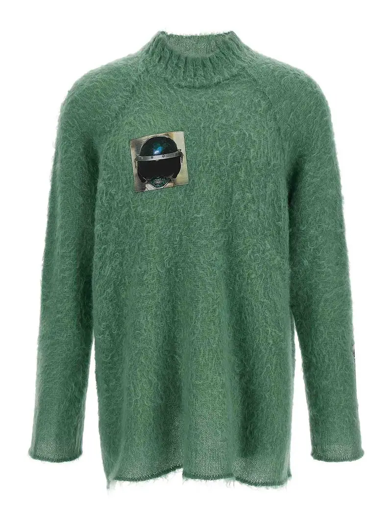 Uc2E4904-2 Maglione Verde
