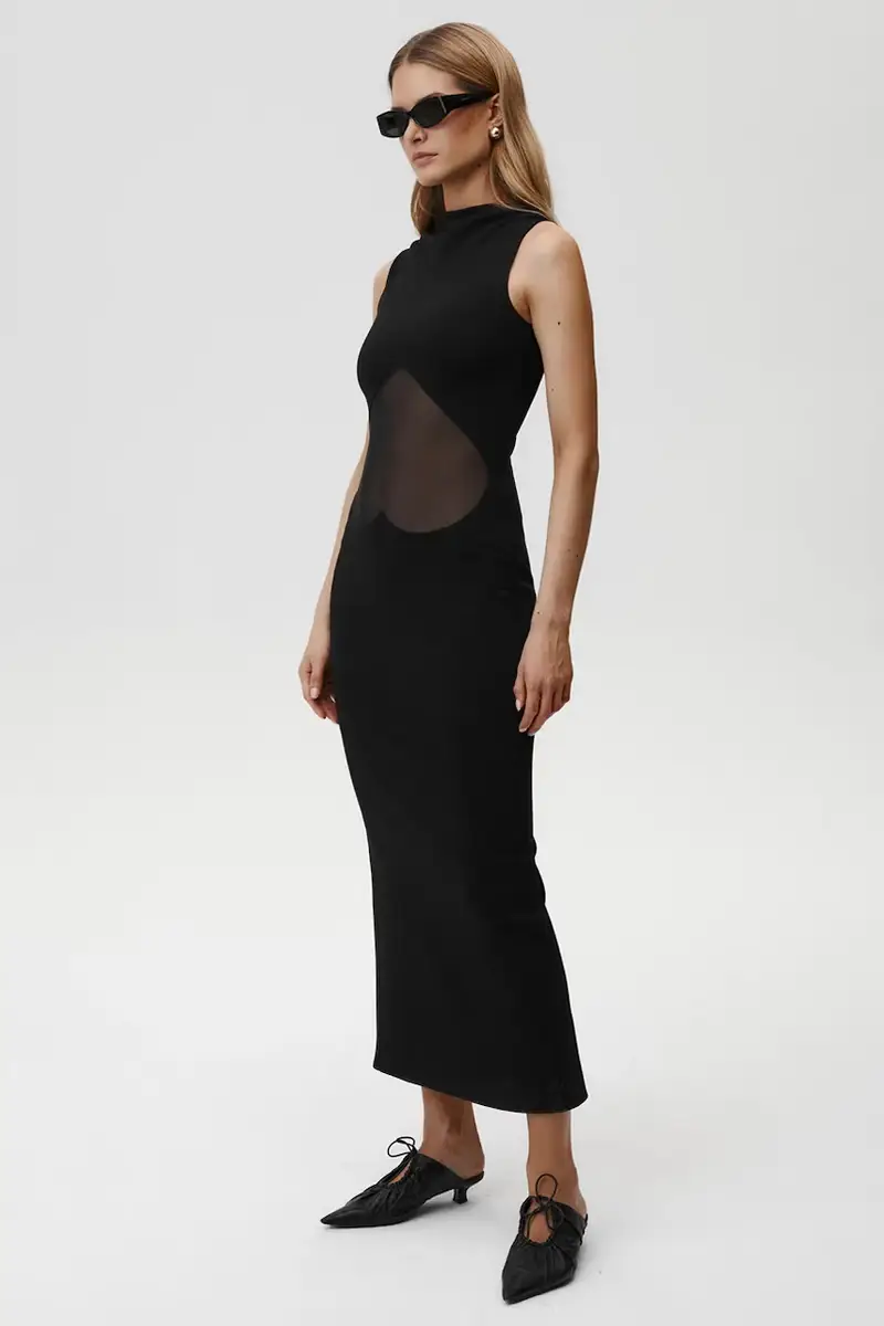 vestito Divine Dress colore nero 886 miniatura 2