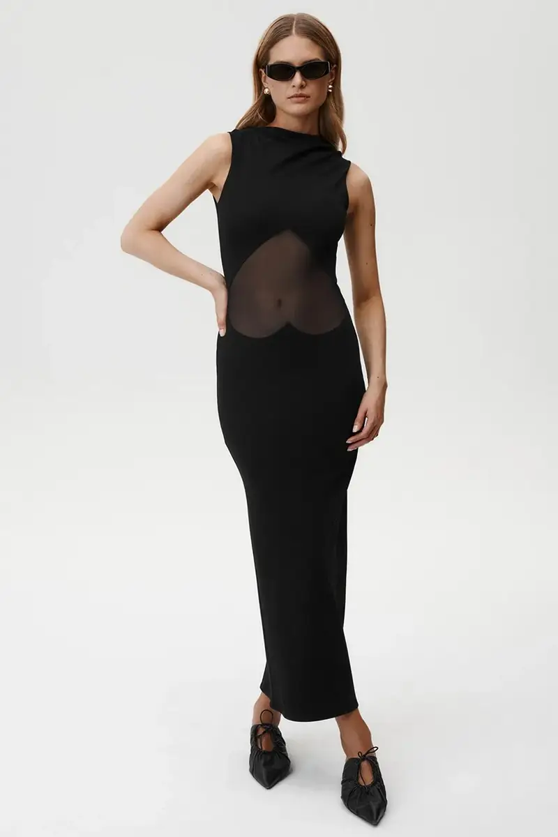 vestito Divine Dress colore nero 886 miniatura 4