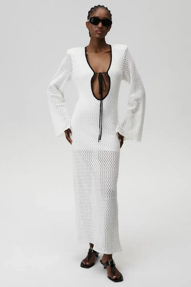 vestito in cotone Venice Dress colore bianco 902 miniatura 4