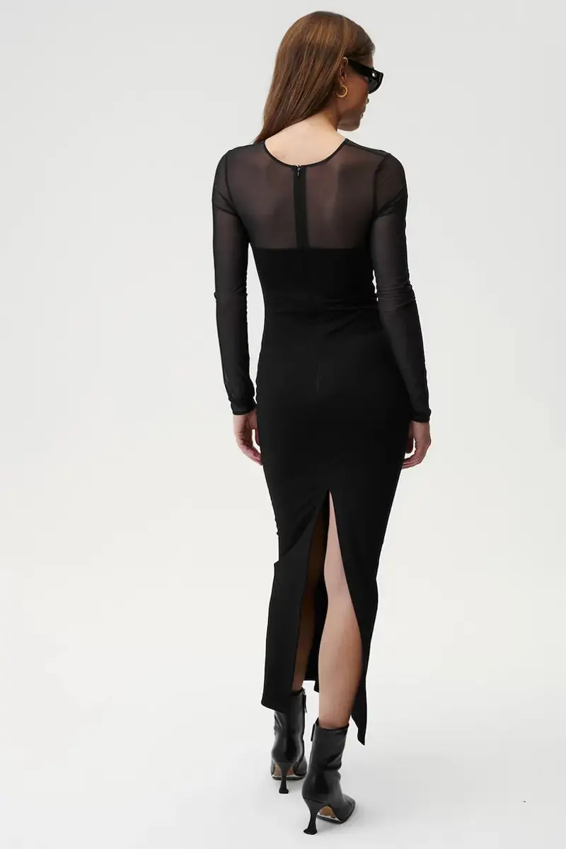 vestito Sleek Silhouette Dress colore nero 731 miniatura 3