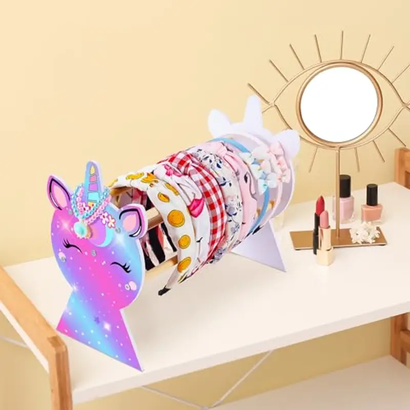 Unicorn Castle Staccabile Headband Headband Holder Hairband Gioielli Bracciale Display Rack miniatura 3