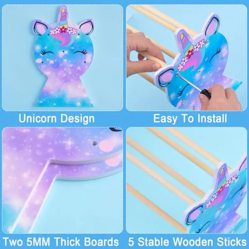 Unicorn Castle Staccabile Headband Headband Holder Hairband Gioielli Bracciale Display Rack miniatura 2