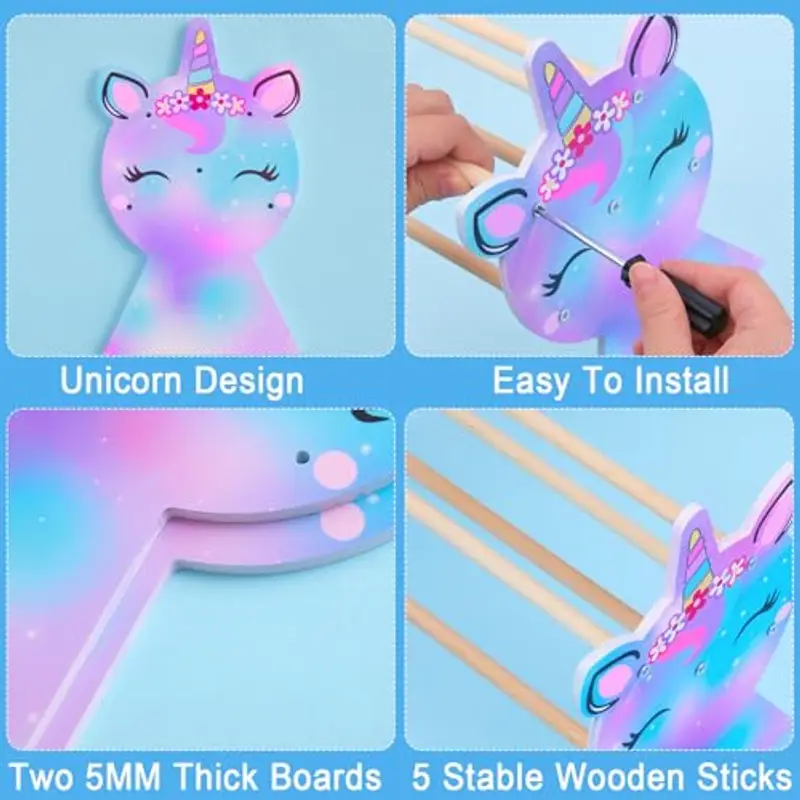 Unicorn Castle Staccabile Headband Headband Holder Hairband Gioielli Bracciale Display Rack miniatura 2