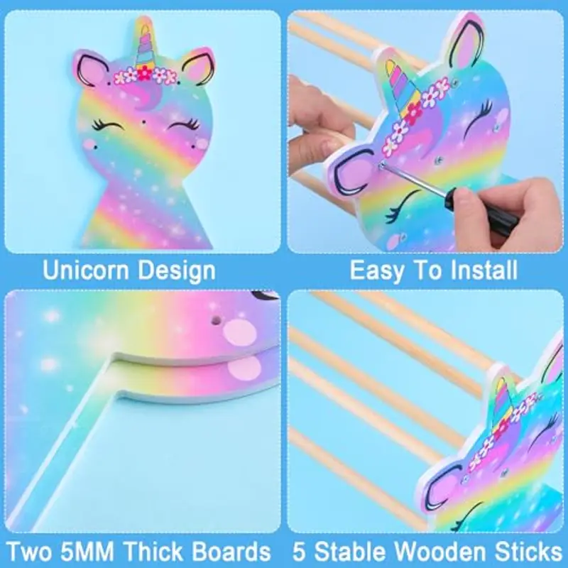 Unicorn Castle Staccabile Headband Headband Holder Hairband Gioielli Bracciale Display Rack miniatura 2
