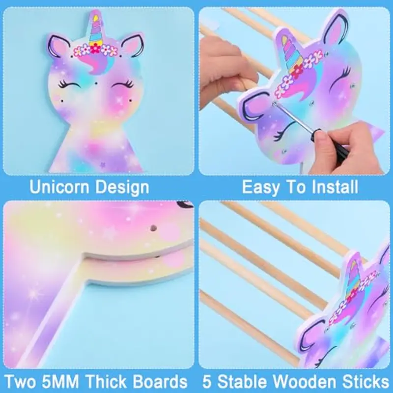 Unicorn Castle Staccabile Headband Headband Holder Hairband Gioielli Bracciale Display Rack miniatura 2