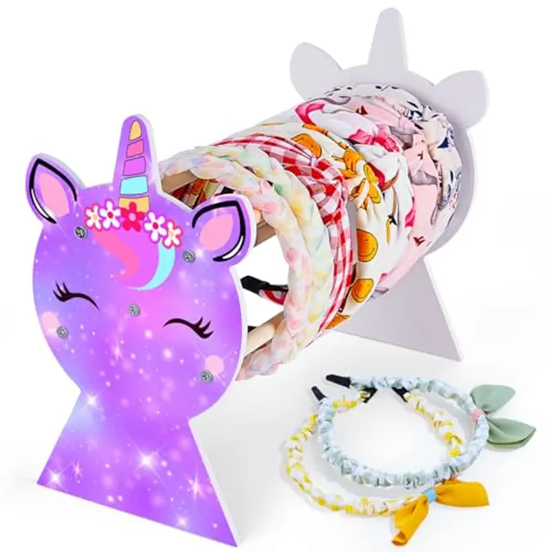 Unicorn Castle Supporto per fascia per capelli per ragazze, organizer per accessori per capelli, organizer per ragazze e accessori per la camera