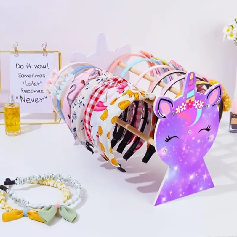 Unicorn Castle Supporto per fascia per capelli per ragazze, organizer per accessori per capelli, organizer per ragazze e accessori per la camera miniatura 3