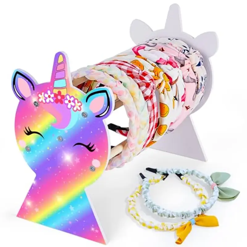Unicorn Castle Supporto per fascia per capelli per ragazze, organizer per accessori per capelli, organizer per ragazze e accessori per la camera