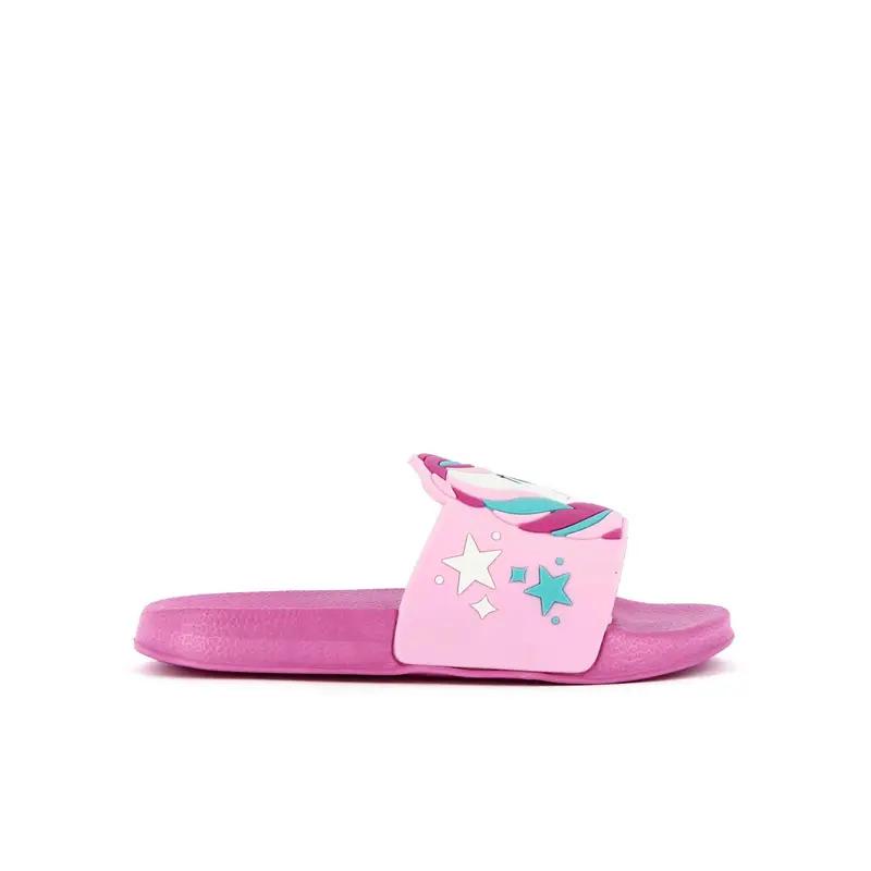 Ciabatte fucsia da mare in gomma con stampa cartoon