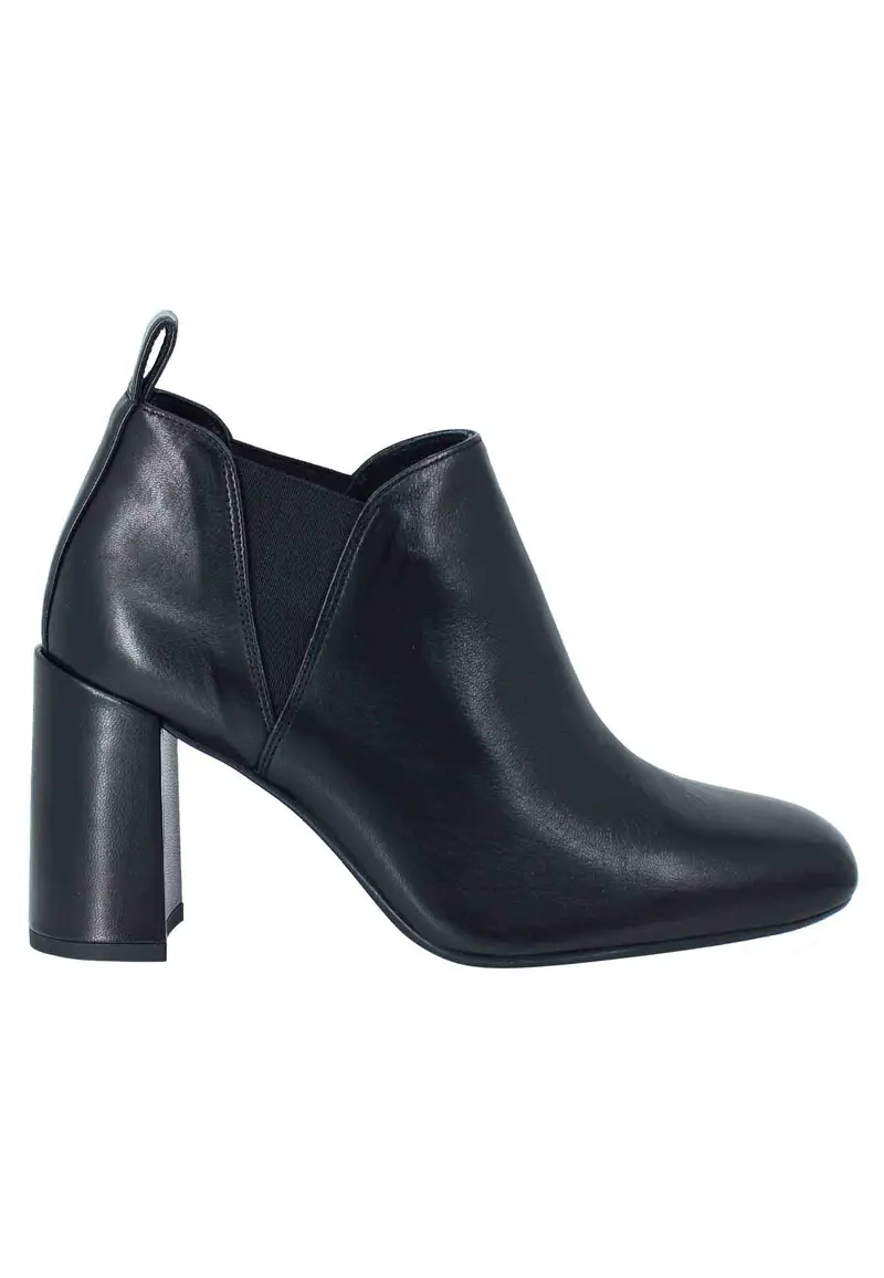Ankle boot donna in pelle nera tacco alto Donna ULEA 001