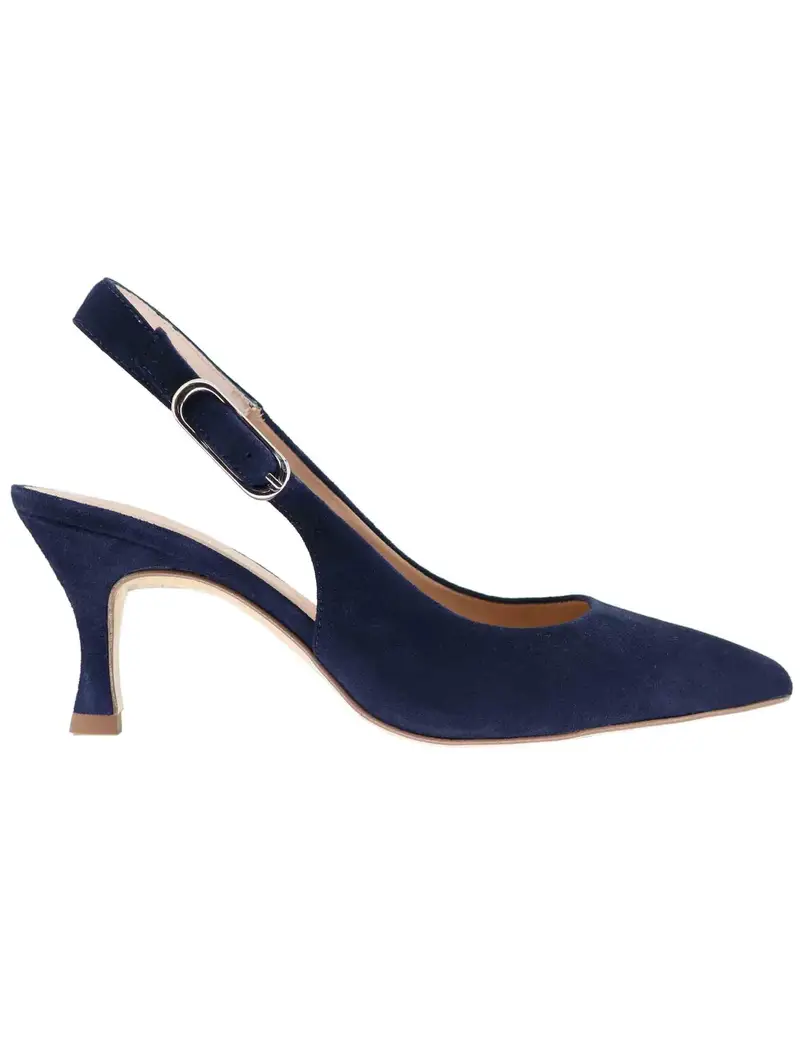 Decollete slingback donna in camoscio blu tacco alto Donna LANZ KS_OCEAN