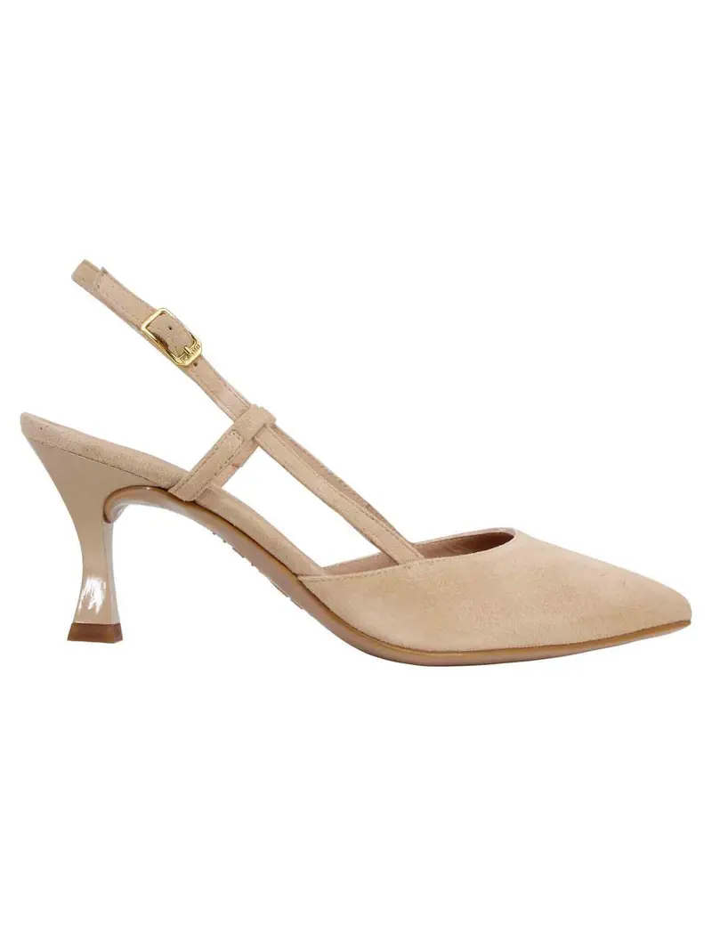 Decollete slingback donna in camoscio nude tacco alto Donna KLEEF KS SKIN