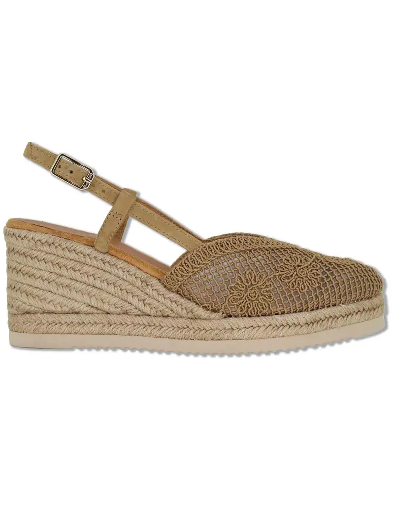 Espadrillas slingback in camsocio taupe con zeppa Donna CHABI KS MISTRAL