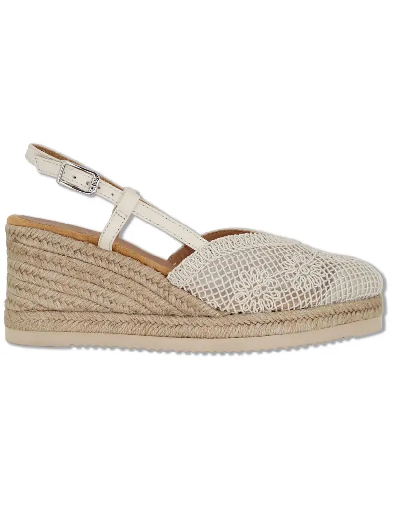 Espadrillas slingback in tessuto off white con zeppa Donna CHABI NTO IVORY