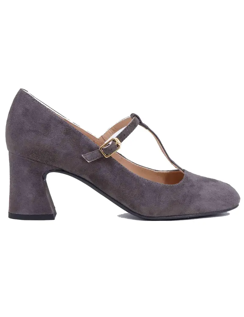Mary Jane donna in camoscio grigio tacco alto Donna MAZON KS COAL