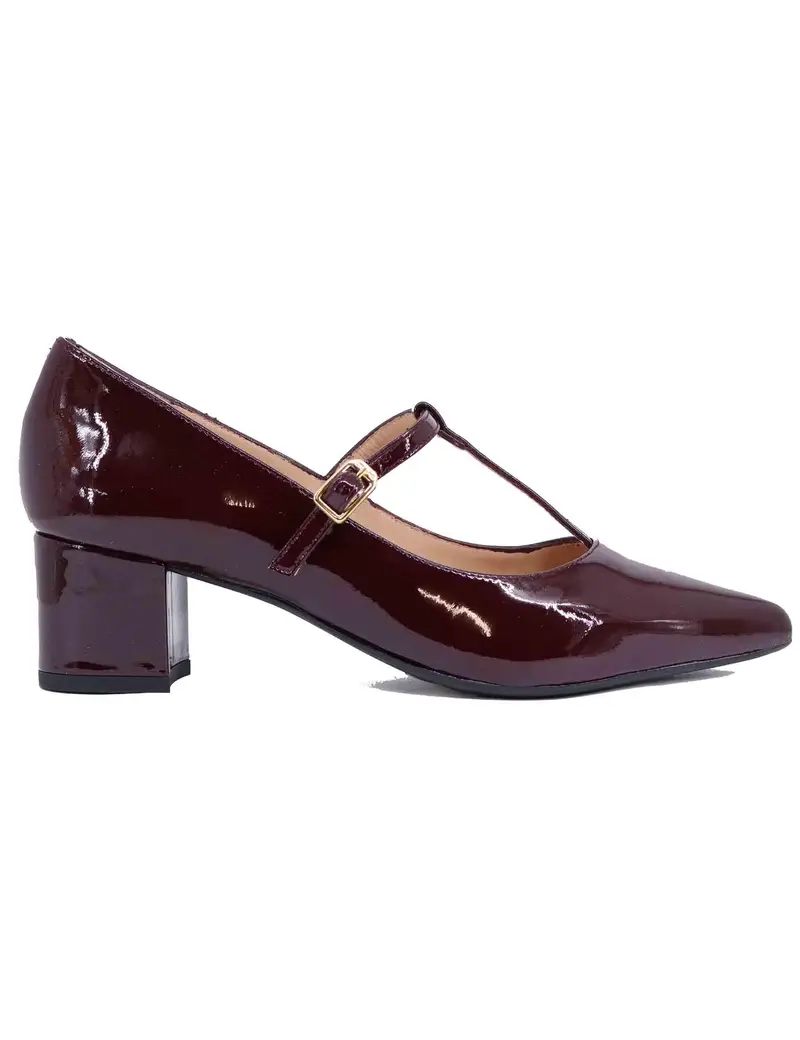 Mery Jane donna in vernice bordeaux con punta a punta Donna JEZER PA BURDEOS PATENT