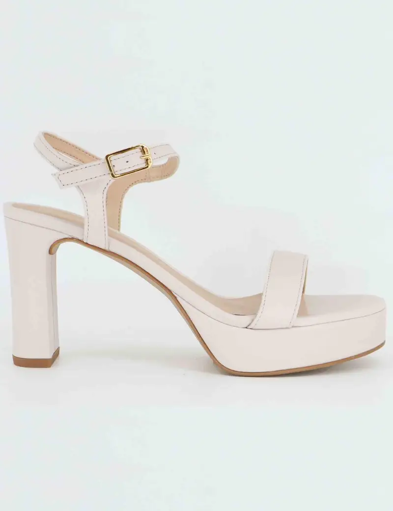 Sandali donna in pelle avorio con tacco alto e plateau Donna OSORO NTO_IVORY