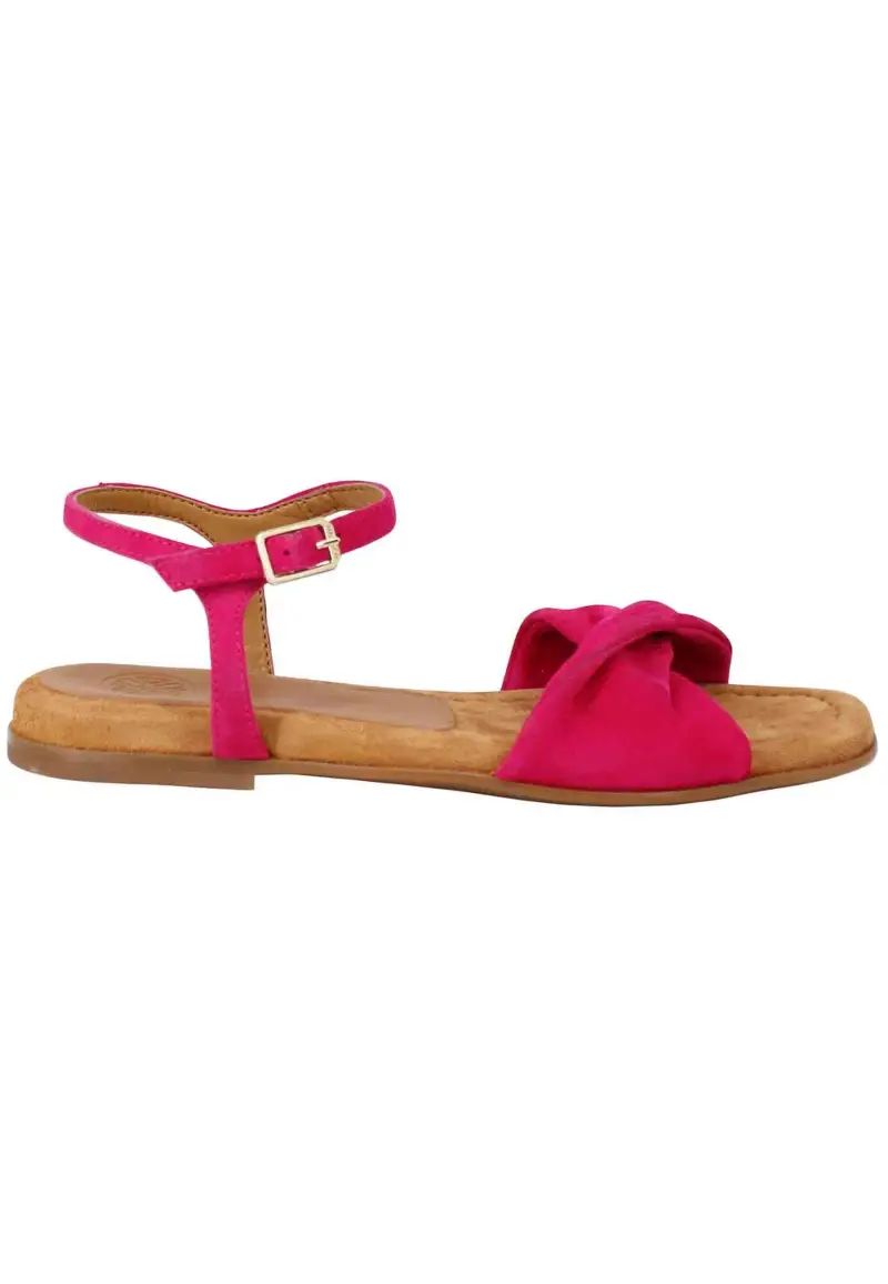 Sandali flat donna in camoscio fragola con cinturino e sottopiede imbottito Donna CERIN KS FRAGOLA