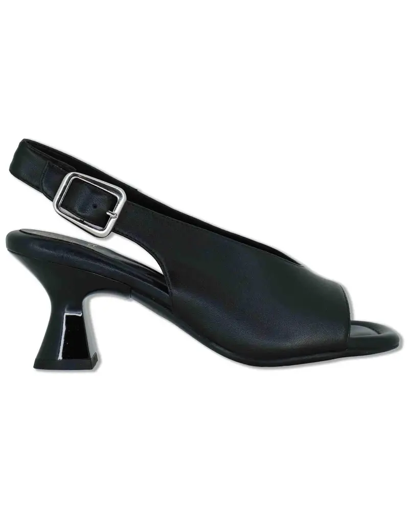Sandali slingback in pelle nera con tacco alto Donna MIJAS NTO BLACK