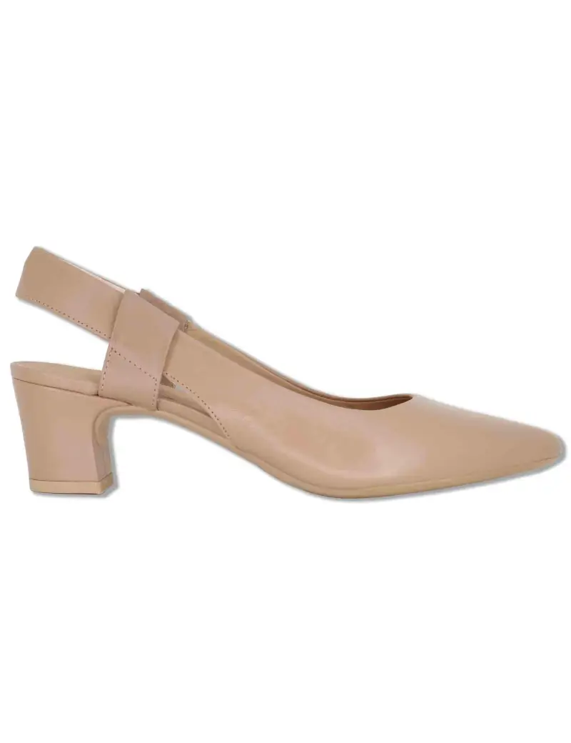 Slingback in pelle cipria con tacco medio Donna JAVEA NTO PRALINE