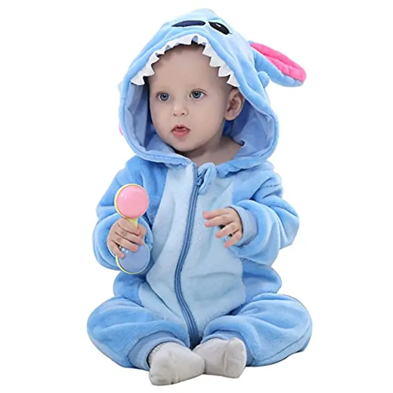 Unisex Bambino Inverno Pagliaccetto Coniglio Tigre Cucire Animale Stile Flanella Cosplay Halloween Costume Attrezzatura miniatura 2