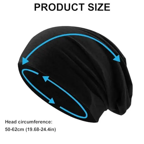 Unisex Berretto Sci, Berretto Jersey da Uomo, Berretto in Jersey Leggero, 2 Pezzi Slouch Beanie in Cotone, Berretto miniatura 2