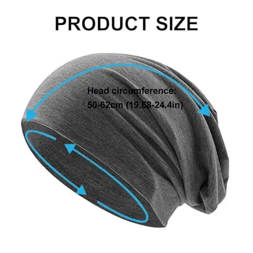 Unisex Berretto Sci, Berretto Jersey da Uomo, Berretto in Jersey Leggero, 2 Pezzi Slouch Beanie in Cotone, Berretto miniatura 2