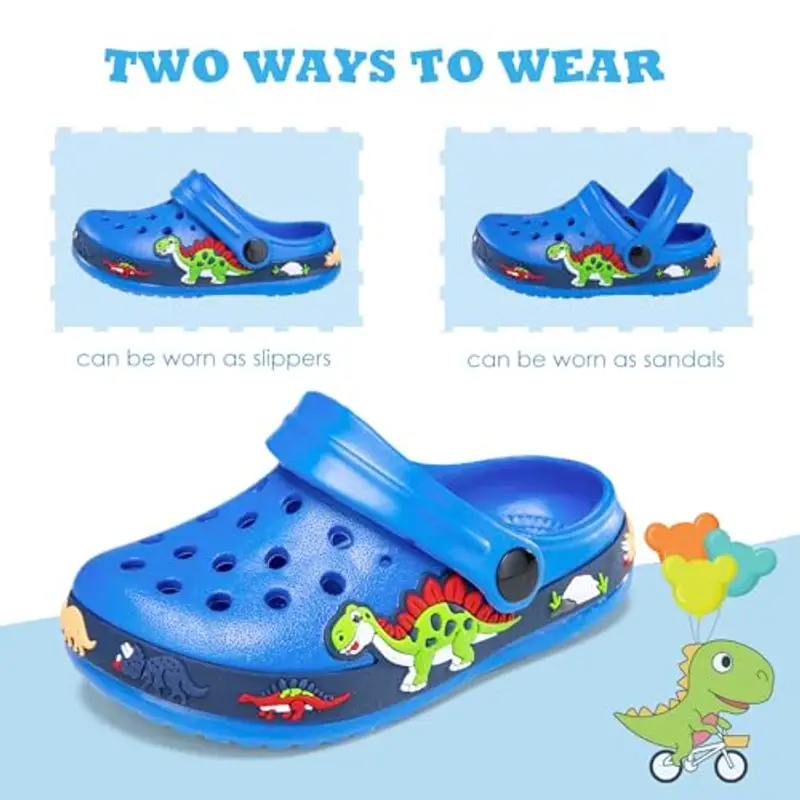 Unisex Zoccoli Sabot Bambini Carino Sabot Ciabatte Dinosauro Sandali da Spiaggia Estivi Ciabatte da Giardino Muli miniatura 2